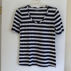 Susina navy blue and white striped top